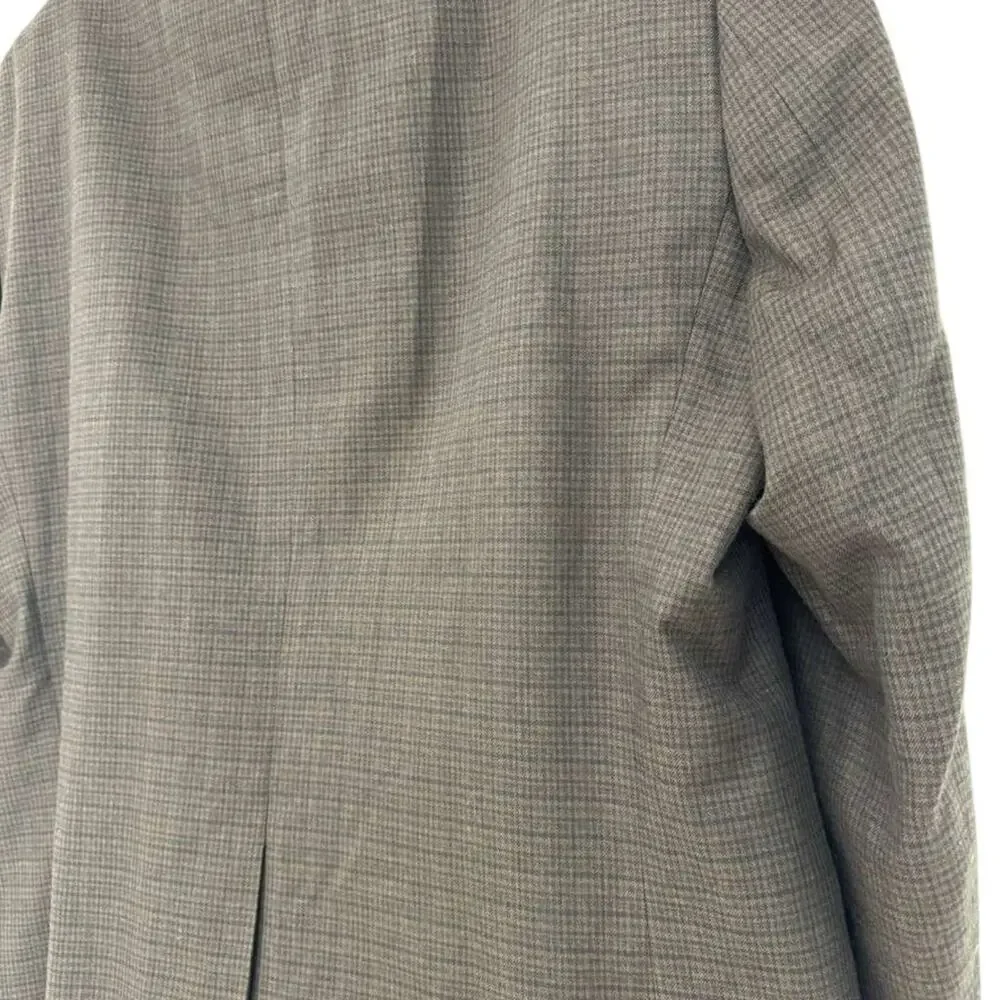 Chaps Brown Plaid Suit Jacket Blazer Lined Single Breast Two Button sz 46 R